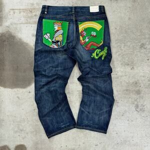 Vintage Y2K Coogi embroidered king jester 2000s baggy jeans